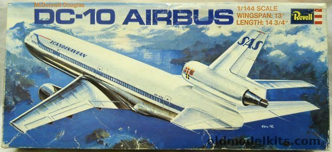 Revell 1/144 McDonnell-Douglas DC-10 Airbus SAS Airlines - With Special 3rd Main Gear Strut - Great Britain Issue, H119 plastic model kit